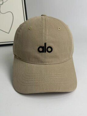 ALO Yoga Tan Baseball Cap with Black Logo